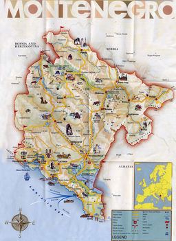 Montenegro túrista térkéo
