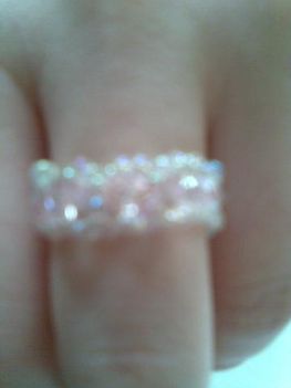 Rózsaszín kristályköves gyűrű