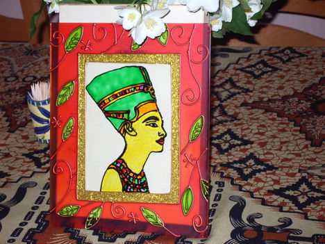 Nefertiti üvegfestés 