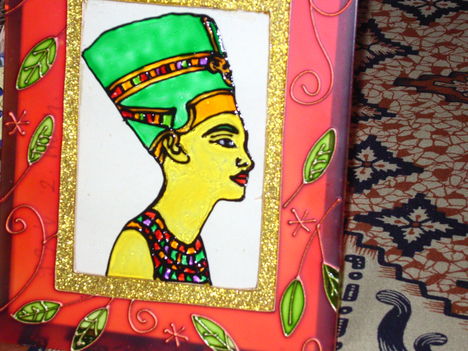 Nefertiti üvegfestés