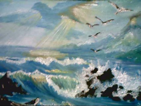 Kép 004 vidám égbolt háborgó tenger