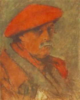 Rippl-Rónai József - Vörössapkás önarckép