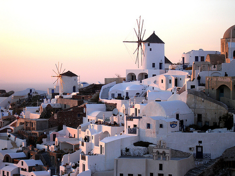 Windmills, Oia, Greece (by chuha)