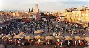 Jemaa el Fna, a híres főtér Marrakeshben