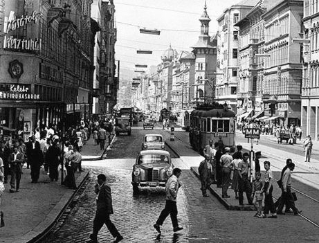 Rákóczi út. Budapest, 1959. MTI - Járai Rudolf felvétele