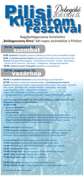 2010.08.14-15.: Pilisi Klastrom Fesztivál (Dobogókő) - plakát