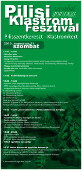 2010.08.21.: Pilisi Klastrom Fesztivál (Pilisszentkereszt, Klastromkert) - plakát