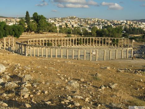 Ovalis tér Jerash Jordánia
