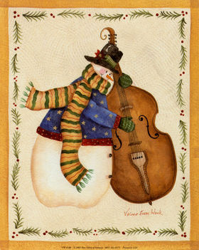 VW0160~Snowman-With-Bass-Posters