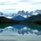 Tükörkép  a Pehoe tavon, Chile