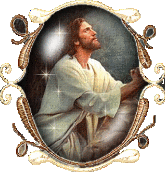 ovális kép Jézus imádkozik