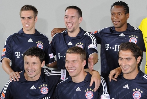 Lahm, Ribery, Roberto, Mark van Bommel, Podolski, Hamit Altintop