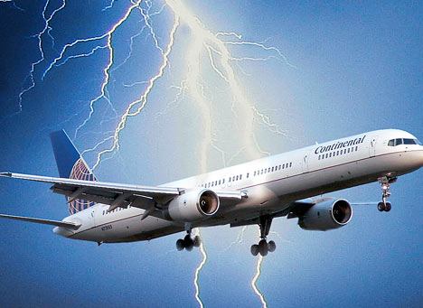 Airplane in Lightning.