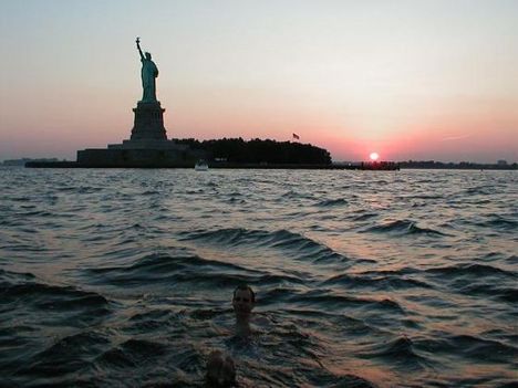 Sunset Staue of Liberty.