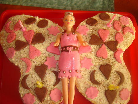 barbie pillangó torta