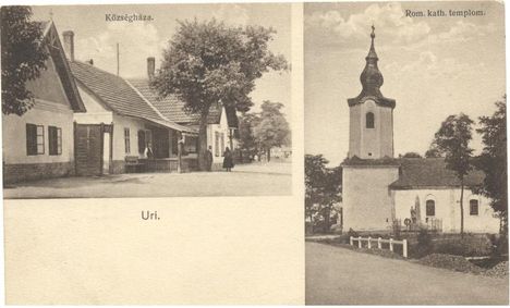 A régi községháza, és a templom