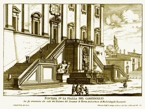 Fontana su la piazza del Campidoglio