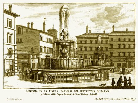 Fontana sulla piazza Farnese