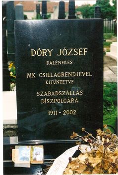 Dóry József siremléke a Szabadszállási temetőben