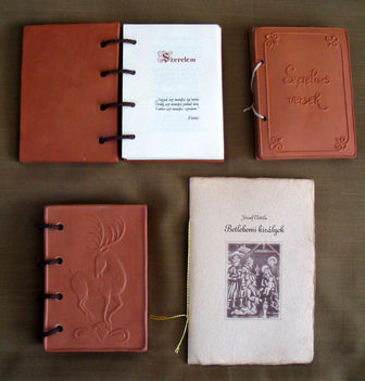 Könyvek, verses kötetek merített papíron, kis példányszámban készültek