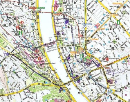 Széchenyi fővárosa kincskereső séta térképe - ne nézd meg a séta előtt!