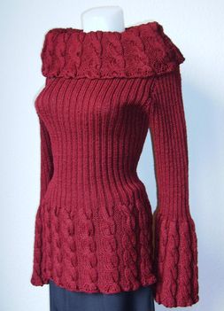 Kézimunkasuli - bordó kámzsás pulóver