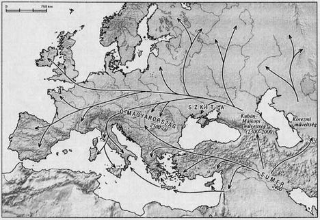 ősi népvándorlási térkép