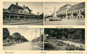 Csorna, 1941. Vasútállomás, Premontrei rend, Fő utca, Vilmos park