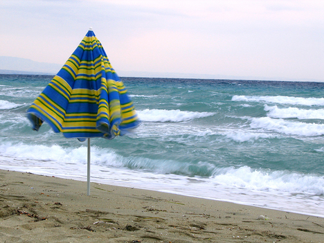 szélben, tenger, napernyő