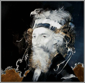 Szász Endre - Férfi portré (45x45 cm.)