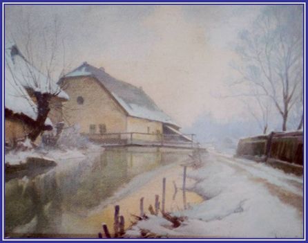 Mellinger Dezső - Téli patakpart (17x21 cm.)