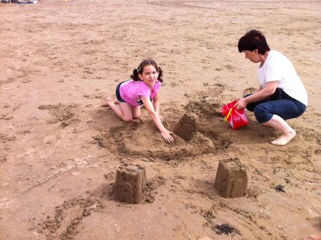 Az unokám és én ...Weston Super Mare beach