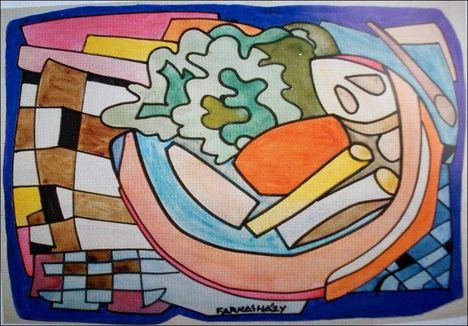 Farkasházi Miklós - Csendélet (34,5x45 cm.)