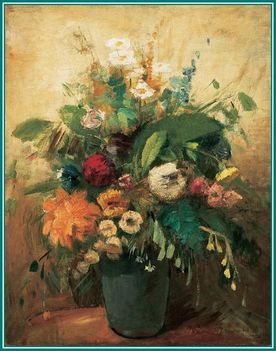 Iványi Grünwald Béla - Virágcsendélet (I)  (66,5x53 cm.)