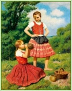 Glatz Oszkár - Kislányok (70x54 cm.)