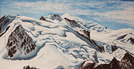 Távolban a Mont-Blanc csúcsa