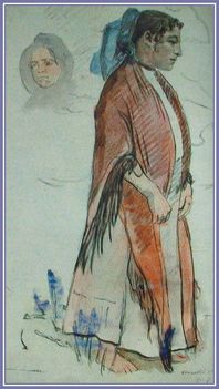Wagner Kornélia - Cigánylány (35x20 cm.)