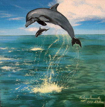 DOLPHIN WATCH - aquarell painting (2oo7.okt