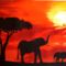 SUNSET IN AFRIKA -  aquarell painting (2007