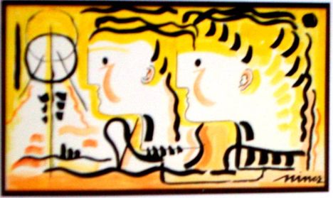 Hincz Gyula - Napba nézők (39x67 cm.)