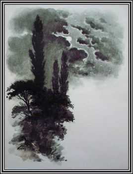 Kelety Gábor - Kinézek az éjszakába (37x25 cm.)