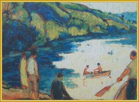 Vincze Győző - Csónakázók (50x70 cm.)