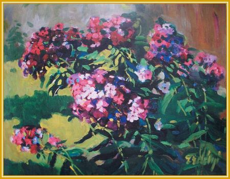 Erdélyi Béla - Floxiák nyílása (51x63,5 cm.)
