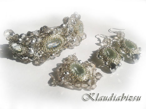 Ezüstös szett swarovski kristályokkal