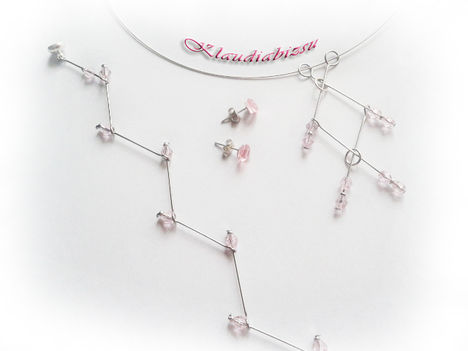 Rózaszín swarovski krisályokkal készült szett