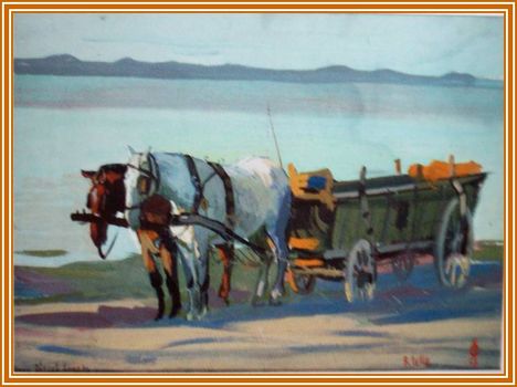 Ősz Dénes - Lovas fogat (34x61 cm.)