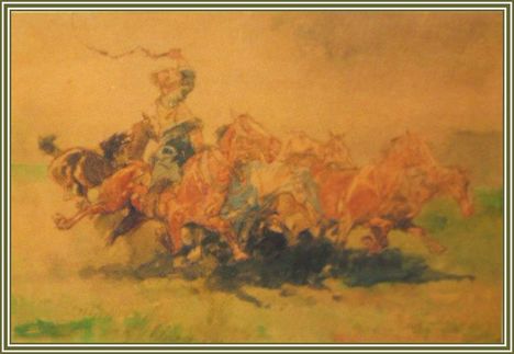 Zórád Ernő - Vágtató ménes (24,5X34,5 CM.)