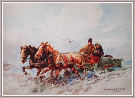 Zórád Ernő - Vágtató trojka (16,5x23 cm.)