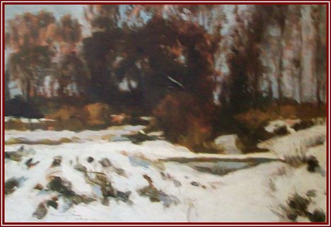 Frecskay Endre - Késő ősz Szolnokon (31x48 cm.)