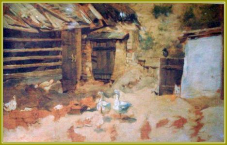 Deák Ébner Lajos - Baromfiaudvar (22x33 cm.)